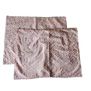 PERI HOME Pink Textured 100% Cotton Lightweight STANDARD Pillow Shams -Set of 2